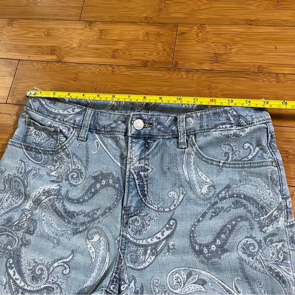 Chico's Light Blue Bandana Paisley Ankle Stretch Skinny Jeans Coastal Cowgirl - Picture 7 of 12